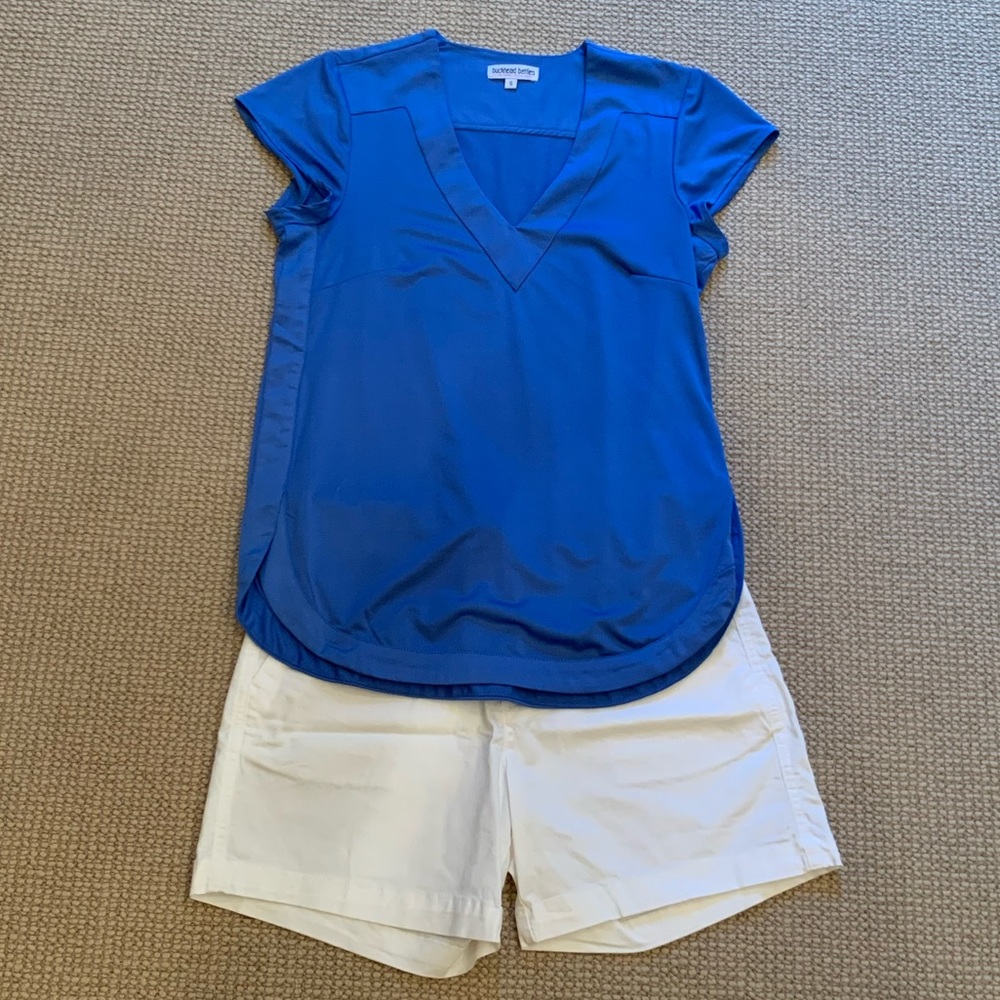 Buckhead Betties blue cap sleeve top size S